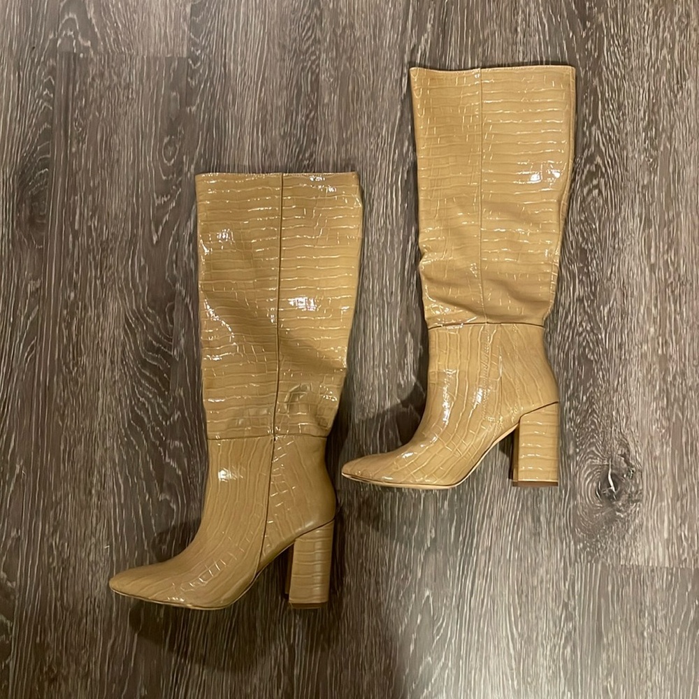 Faux Snake-Skin Boots